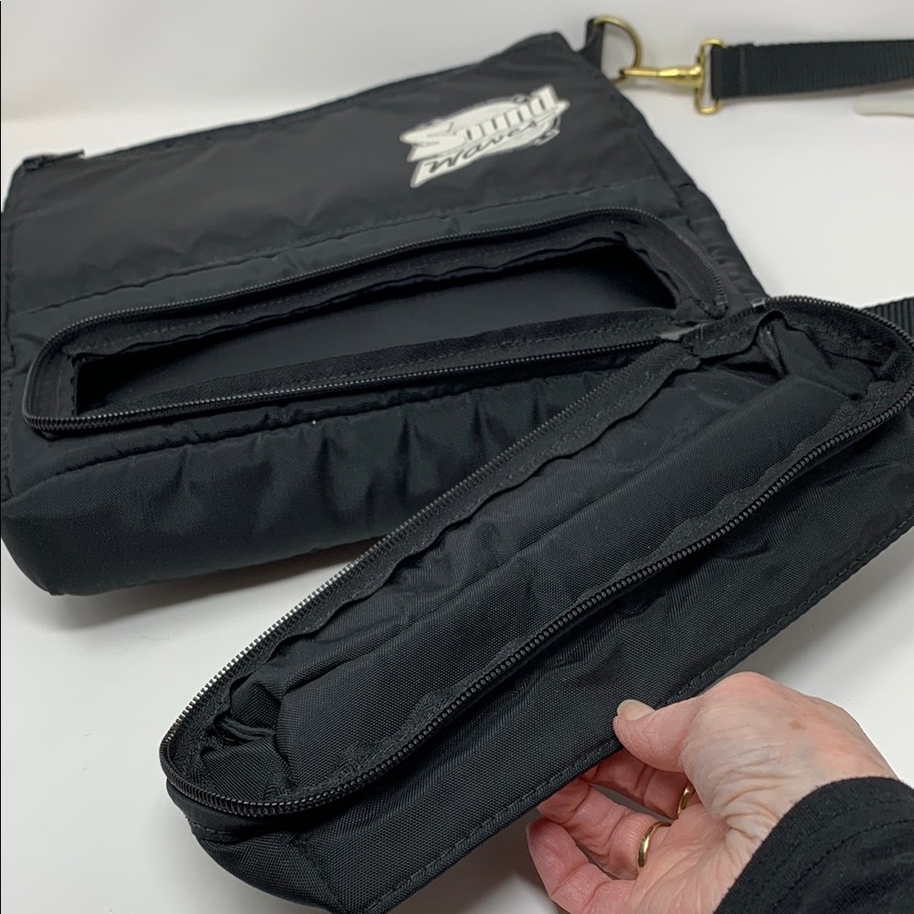 Vintage Sound Waves Black Crossbody Bag - Picture 8 of 8